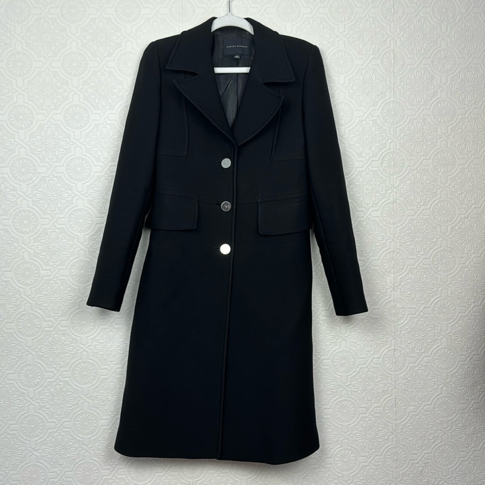 Banana Republic 100% Wool Pea Coat Trench Jacket Medium Fitted Slimming Formal